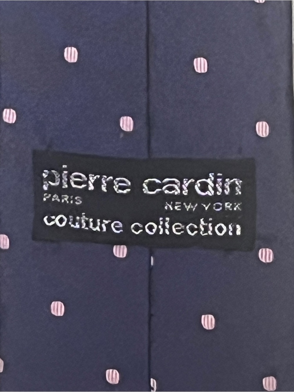 Pierre Cardin 100% Silk Tie Purple Pink Polka Dots Office Intern Retro Vintage - Picture 5 of 6